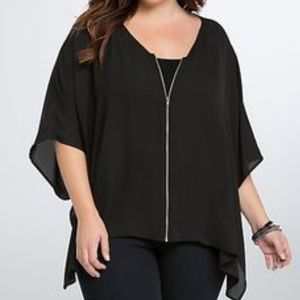 Torrid Black Zip Front Cape size 0 (Large)